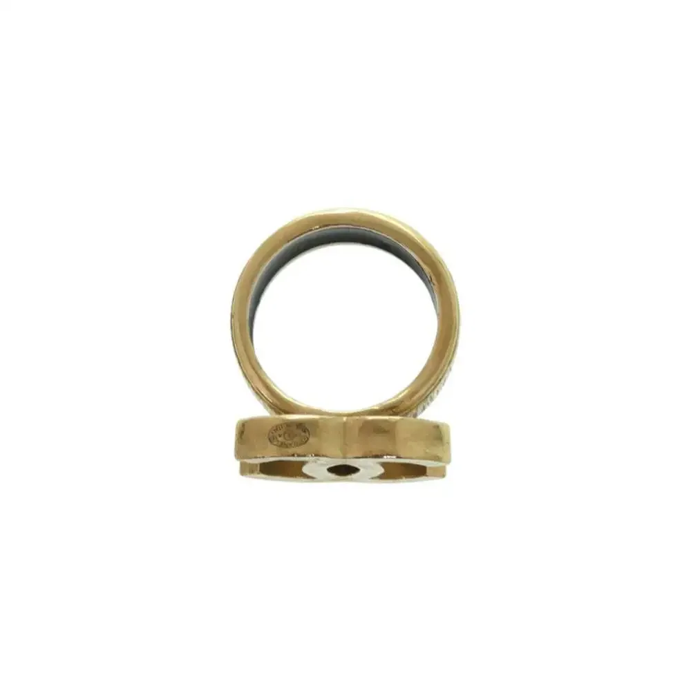 CHANEL Authentic Black Logo Ring